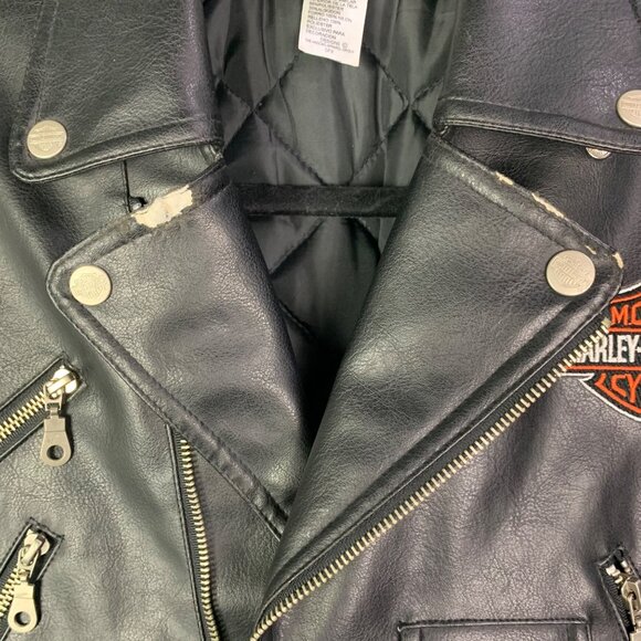 Harley Davidson Full Zip Leather Jacket Toddler Size 6 Black‎ - Picture 6 of 12